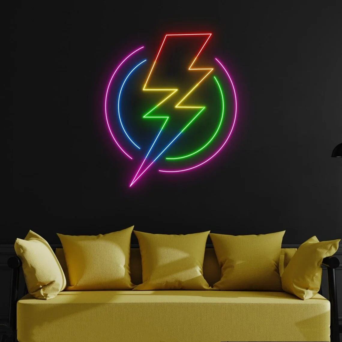 Colorful Thunder Led Sign Lightning Neon Sign Wall Art Decor Neon Sign