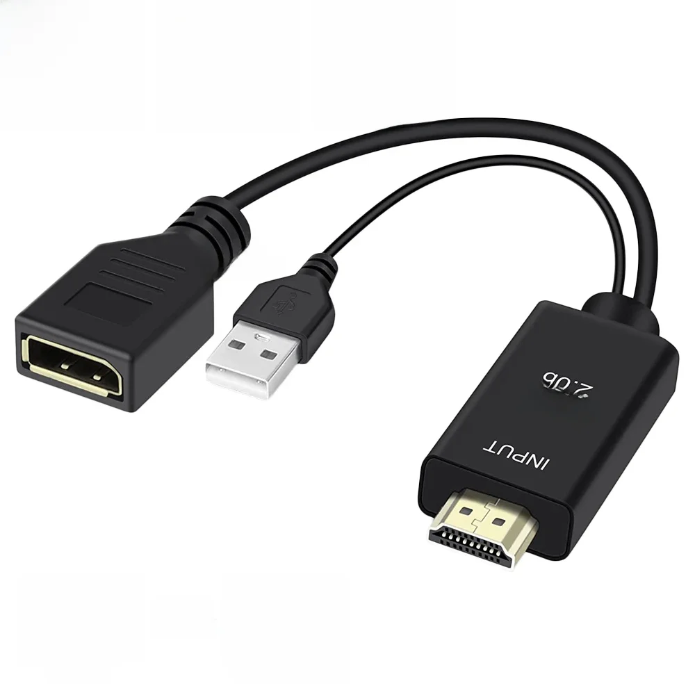 Najlepszy adapter HDMI na DisplayPort 4K 60Hz 2026, kabel konwerter HDMI 1080P 120Hz na DP, męski HDMI 2.0 na żeński DisplayPort 1.4 PC — zdjęcie 2