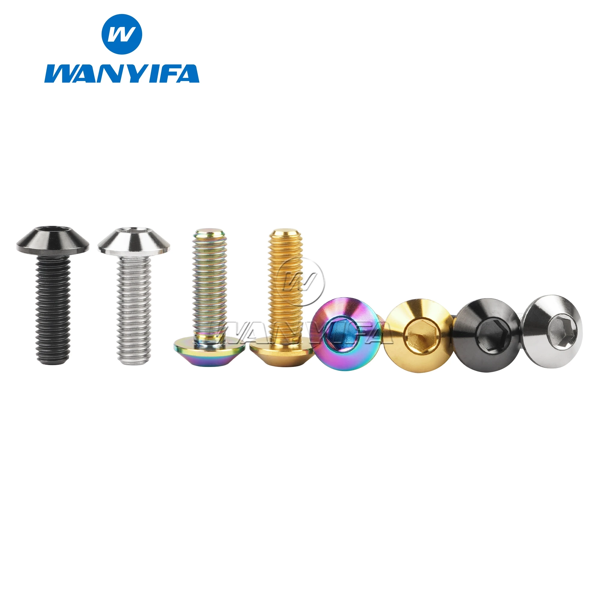 Wanyifa Titanium Bolt M8x25mm Inner Hexagon Umbrella Head for Motorcycle 1pcs