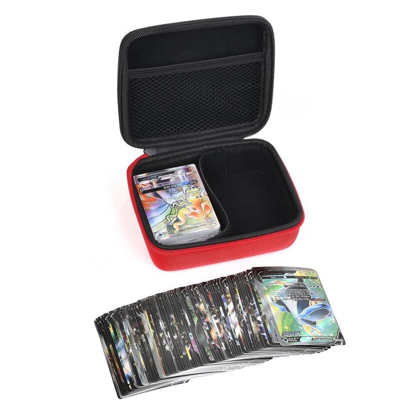 حقيبة تخزين اللون الأحمر الأبيض للحصول على بطاقة الألعاب مقاوم للماء الغبار ل PTCG علبة كرتون الحال بالنسبة ل كزة الكرة نمط مواد ايفا