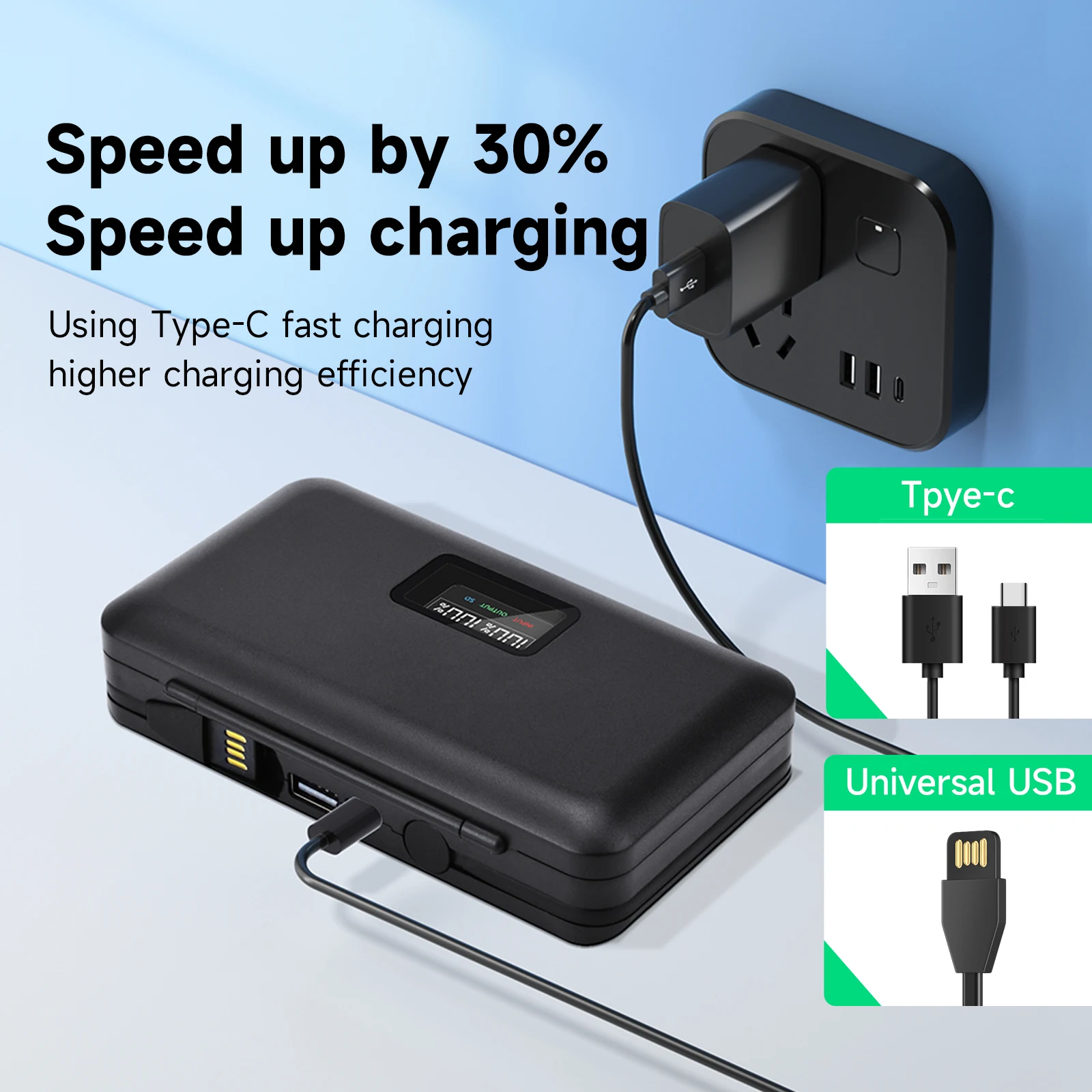 LCD Smart Charger Case Multi-function Battery Storage Box for Nikon EN-EL3E EN-EL9 EN-EL14 EN-EL15 EN-EL20 EN-EL25 Battery