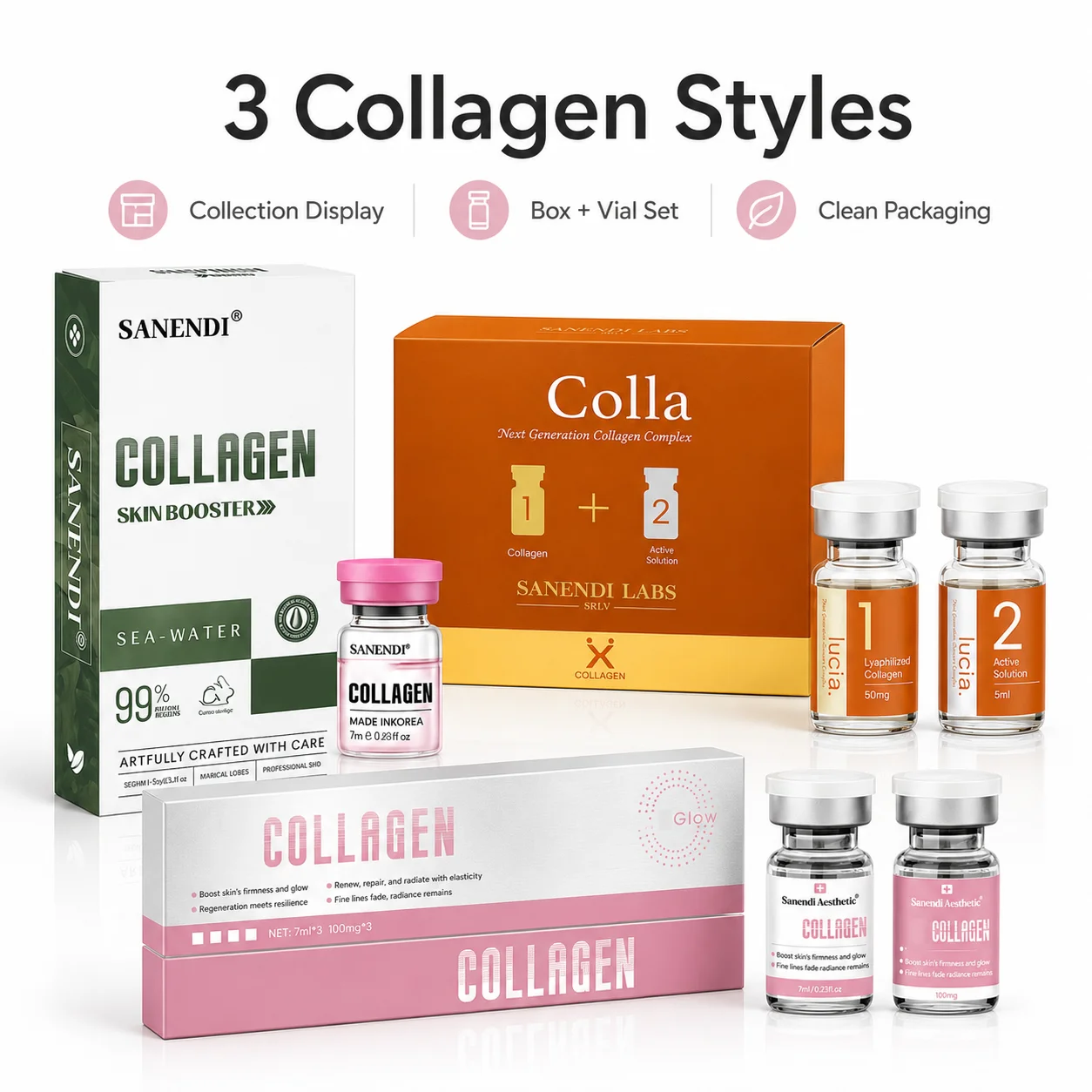 Deep Collagen Peptide Essence Brightening Moisturizing Fine Lines Wrinkles Facial Serum  For Dermapen Korean Skin Care