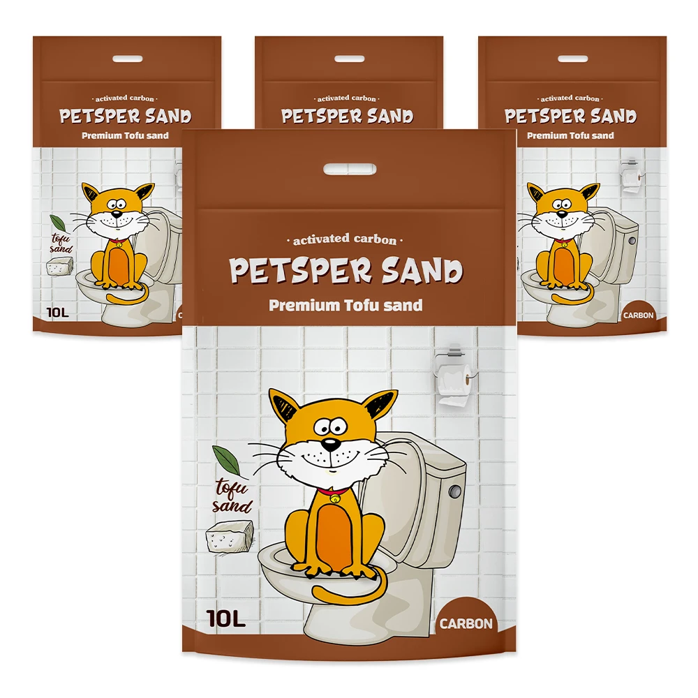 Pet Sper Large Capacity Cat Vacuum Packaging Dust-free Tboth Sand 10L 2 + 2/Total 4 PCS 40L