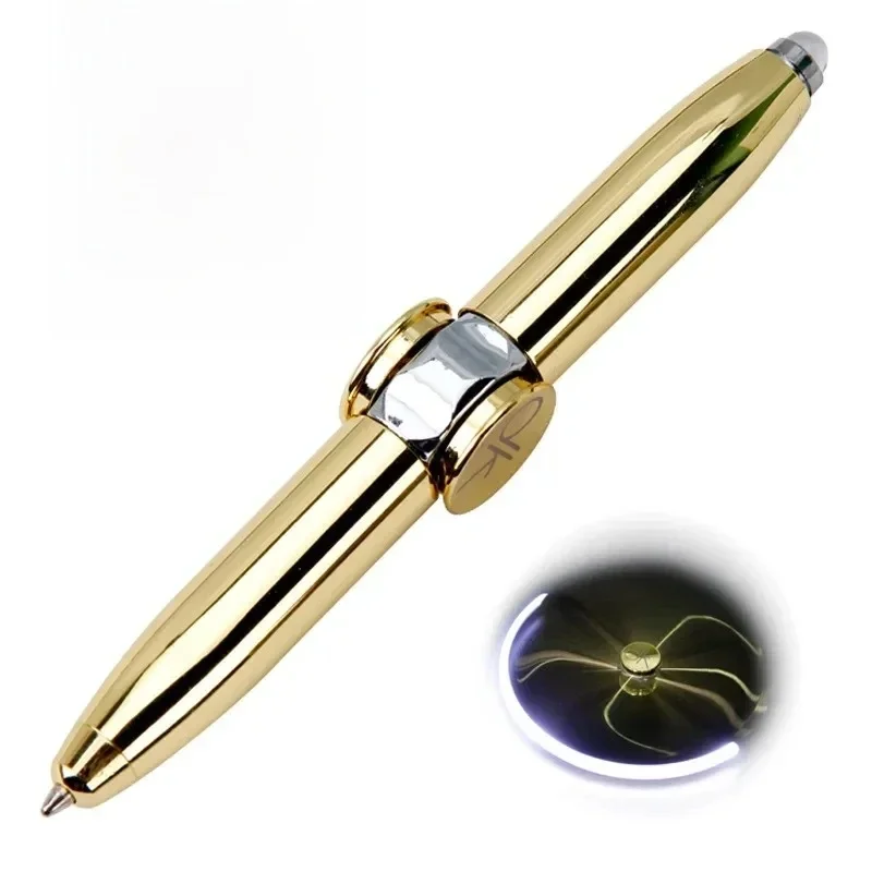 Wielofunkcyjny palec dekompresyjny obróć świecące długopisy z żyroskopem zabawki Fidgets Spinner LED Light długopis metalowy długopis z żyroskopem prezent — zdjęcie 2