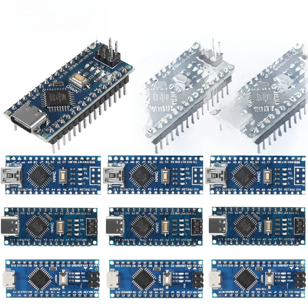 1-10 sztuk Nano 3.0 z kontrolerem kompatybilnym z bootloaderem CH340 sterownik USB Mini / Type-C / Micro 16Mhz ATMEGA328P dla Arduino — zdjęcie produktu 7