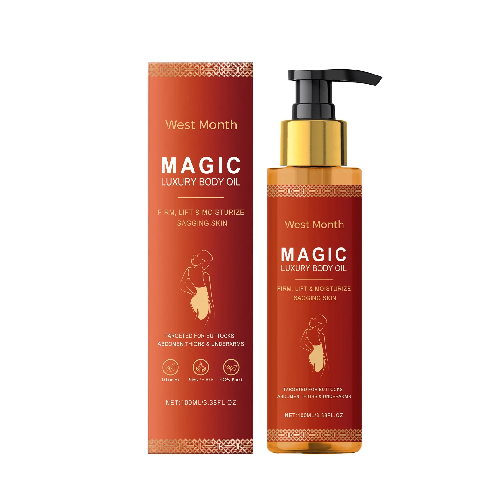 Huile Corporelle Raffermissante Luxe Magique Hydratation Profonde Adoucit Raffermit la Peau Soin Mas