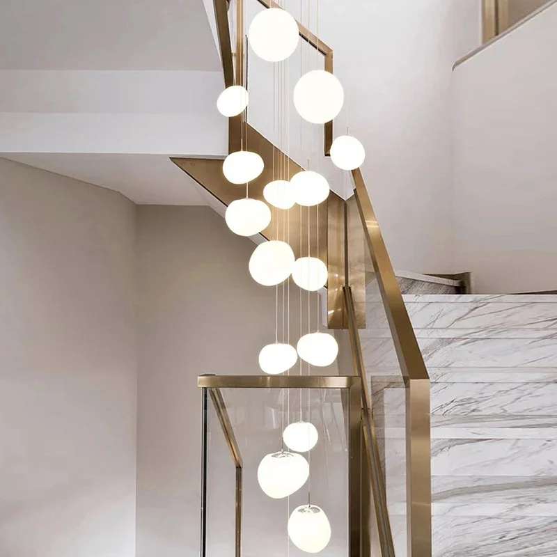 Scandinavische woondecoratie, trapkroonluchter, woonkamer en eetkamer Hanglampen, plafondlamp, binnenverlichting - afbeelding 2