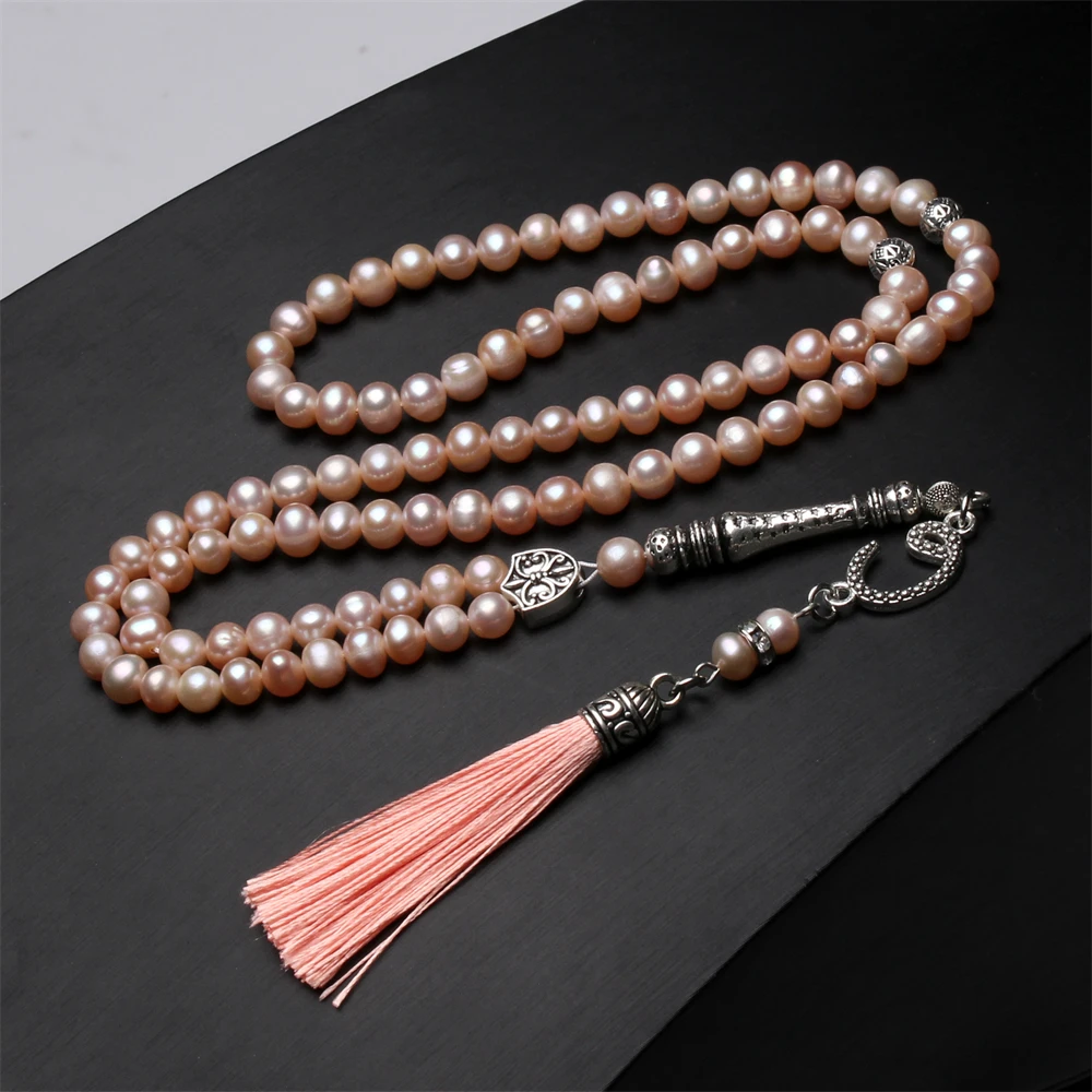 Women prayer beads 99 Natural Freshwater pearl Tasbih Muslim rosary gift Misbaha fashion Islamic jewelry tasbeeh