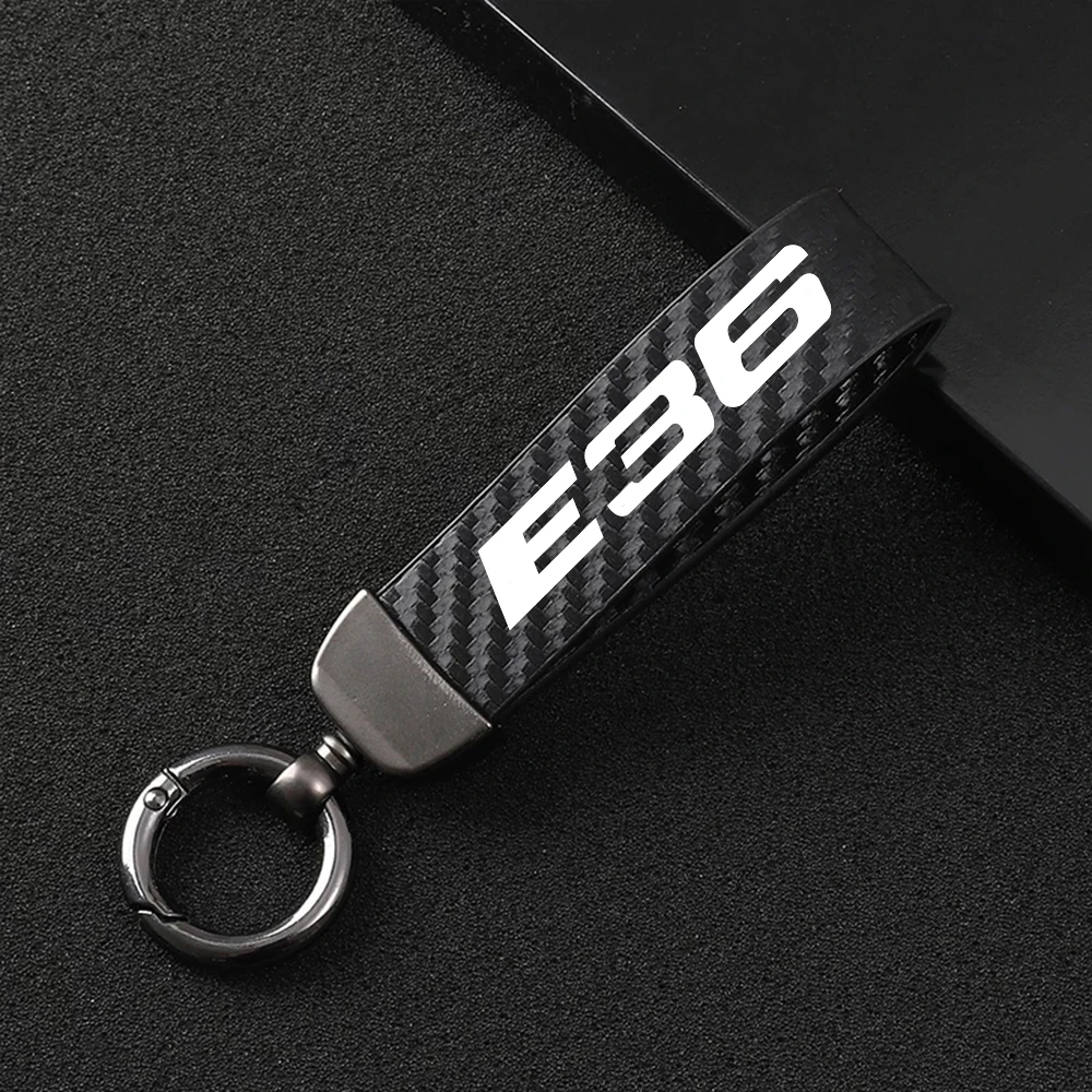 Car Key Chain Anti-lost Buckle Holder Key Ring Carbon Fiber Texture For BMW 3 Series E36 E46 E90 E91 E92 E Auto Accessories Gift