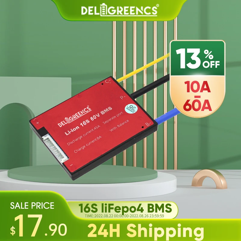 แบตเตอรี่ลิเธียม BMS 16S 20A 30A 40A 50A 60A PCM/PCB BMS สำหรับ 48V LiFePO4 แบตเตอรี่แพ็คสำหรับไฟฟ้าจักรยานและสกู๊ตเตอร์และเครื่องมือ
