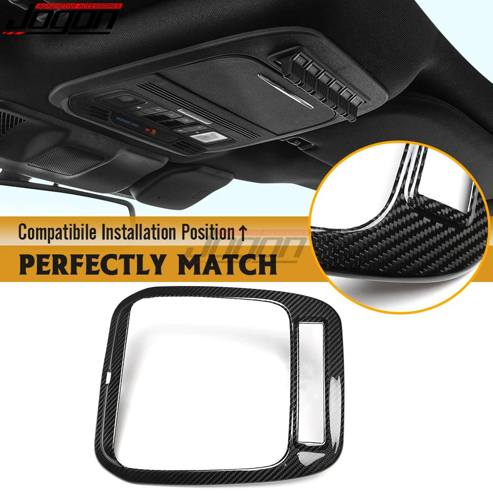 For Ford F150 Raptor 2021 2022 2023 2024 Real Carbon Fiber Interior Car Roof Reading Light Lamp Frame Cover Trim Accessories