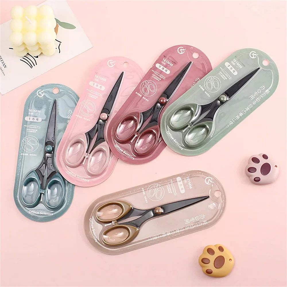 Multifunctional Stainless Steel Hand Scissors Mini Portable Kawaii Art Scissors School Handmade Scrapbook Cute Simple Style