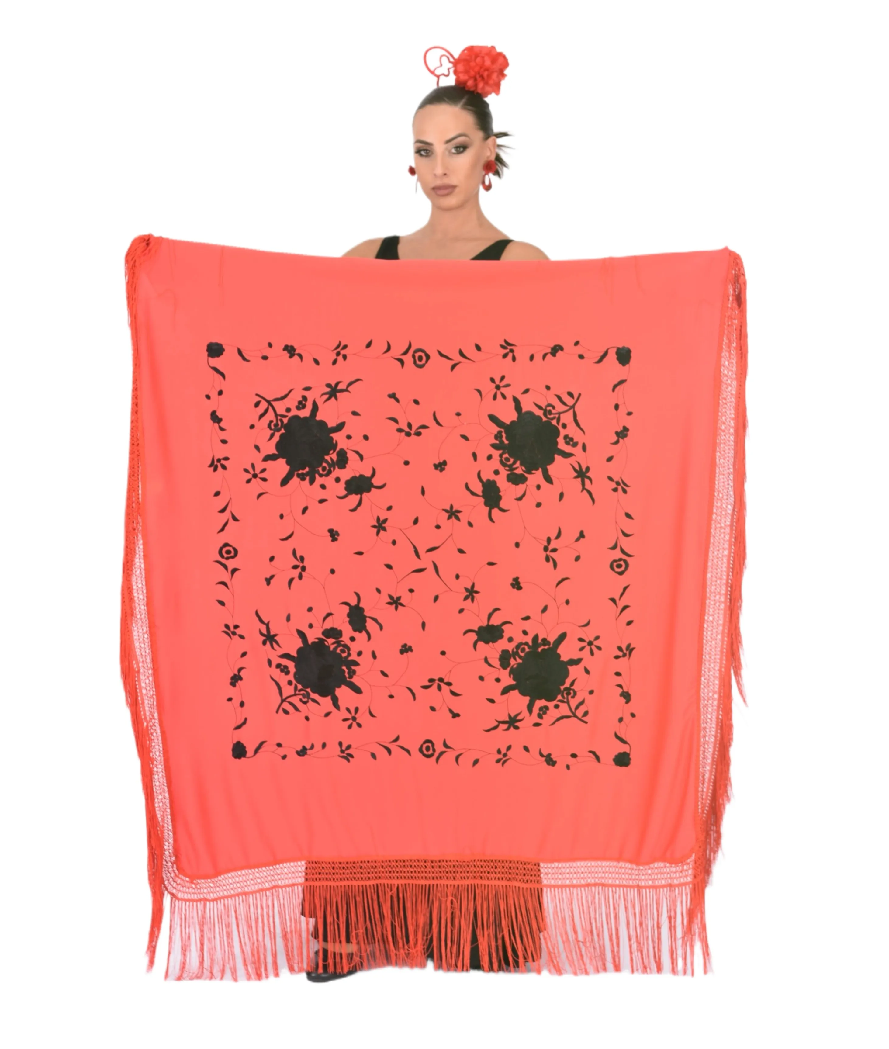 Manila Square Shawl for Flamenco Dance. Medium Size 120X120Cm