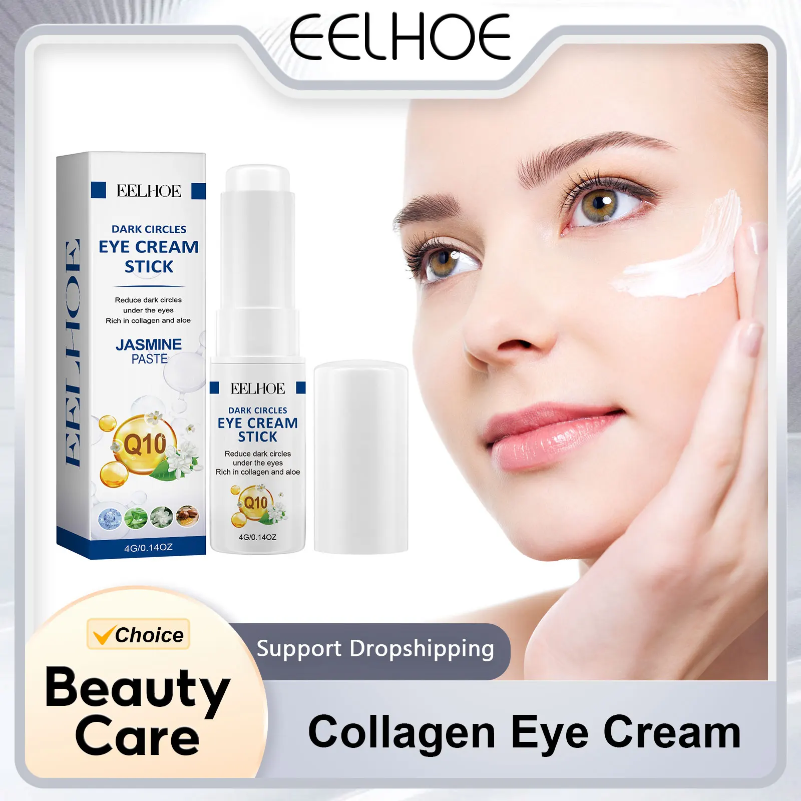 EELHOE Collagen Eye Cream Dark Circles Reduce Wrinkles Remove Eye Bags Anti Puffiness Firm Eye Tightener Lift Skin Care Products