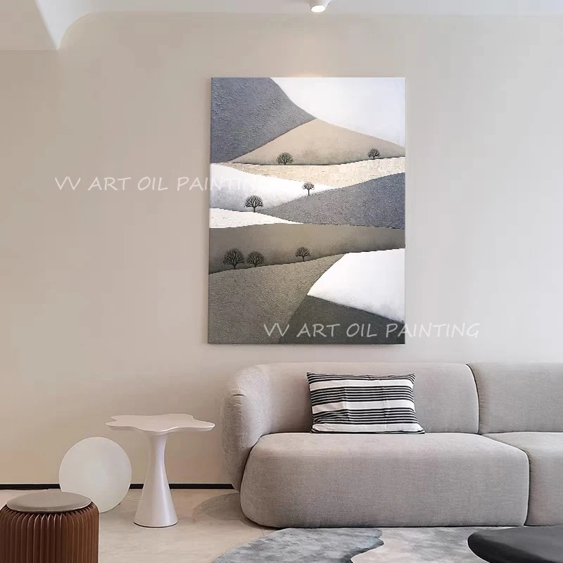 

Hand Painted Canvas Oil Paintings Simple Pure Landscape Abstract Wall Pictures Nordic Art Living Room Home Decor Frameless