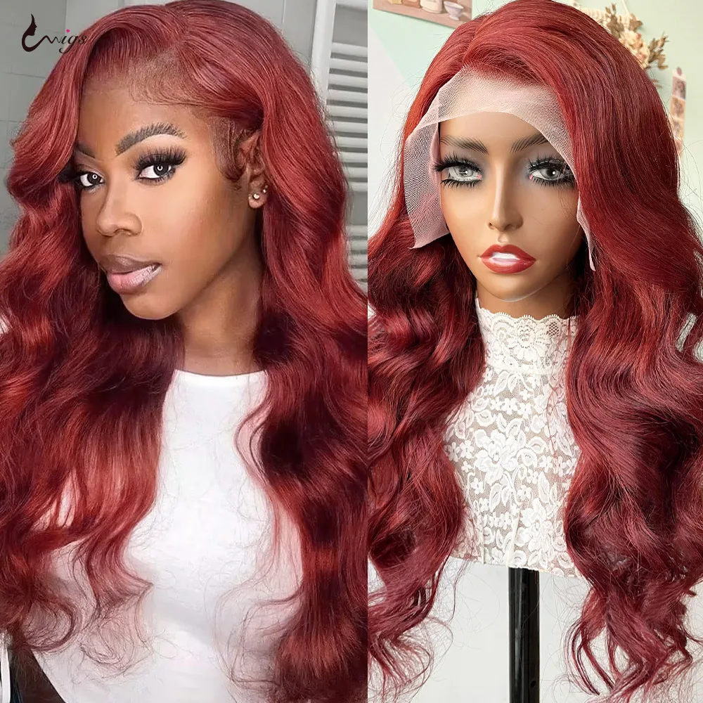 

30 32Inch Reddish Blown 4x4 Lace Closure Wigs Body Wave Lace Wig 13x4 13x6 Lace Frontal Wigs Colored Remy Human Hair Wigs