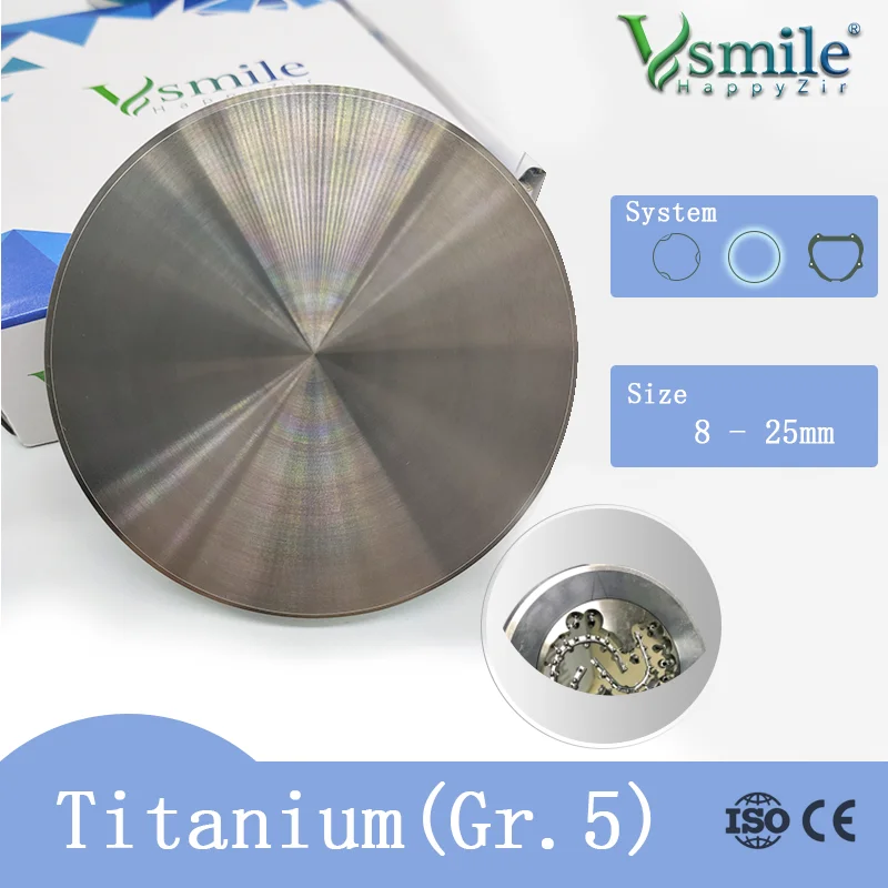 Titanium CADCAM Disc Dental 98/95 Titanium Alloy Block Disk for Implant Abutments Restoration Materials