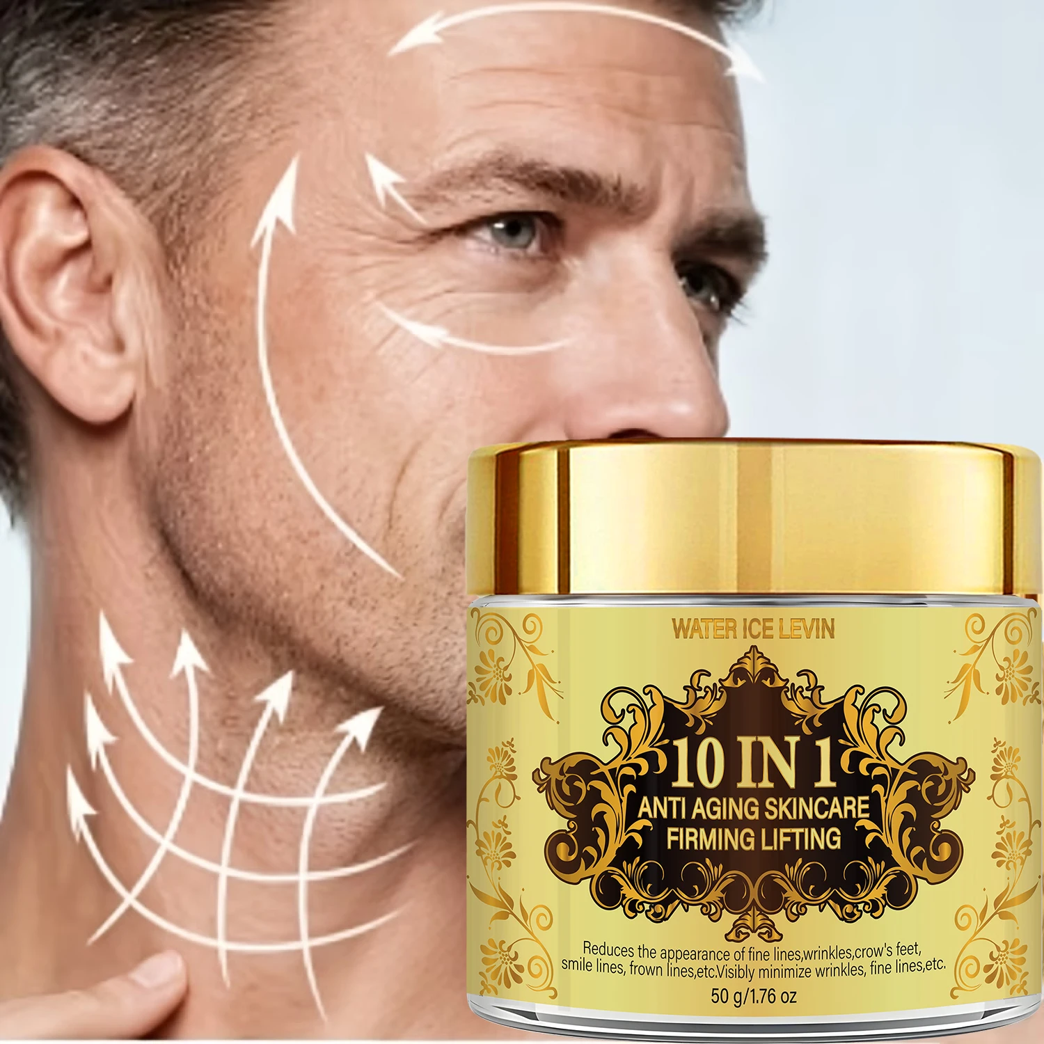 WATER ICE LEVIN 10 IN 1 Body Lotion 50g Hydrating Moisturizing Nourishing Cream For Full Body Daily Skin Care