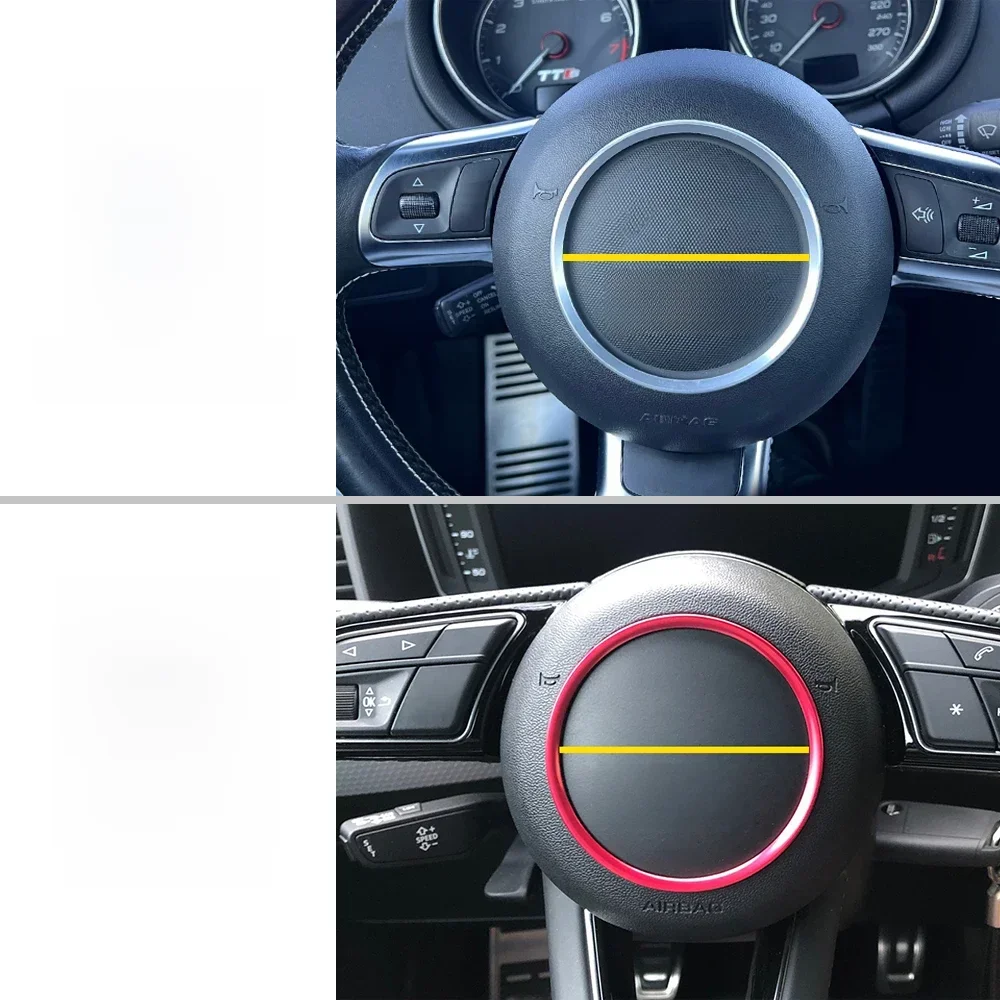 Couvercle de garniture de décor d'anneau central de volant de voiture, accessoires pour Audi A4 S4 B9 RS4 A3 S3 8Y Q2 A5 F5 TT A1 S12017 2018 2019 2020