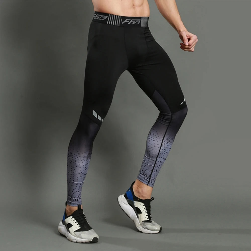 Men\'s Running Leggings Breathable Compression Pants Quick Dry Fit Sportswear Fitness Training Jogging Pants Sports Fitness Yoga