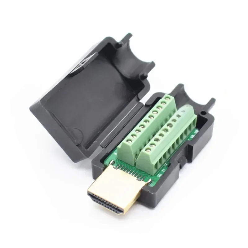 HDMI męskie 19P złącza wtykowe złącze bez lutowania z czarna okładka — zdjęcie 2