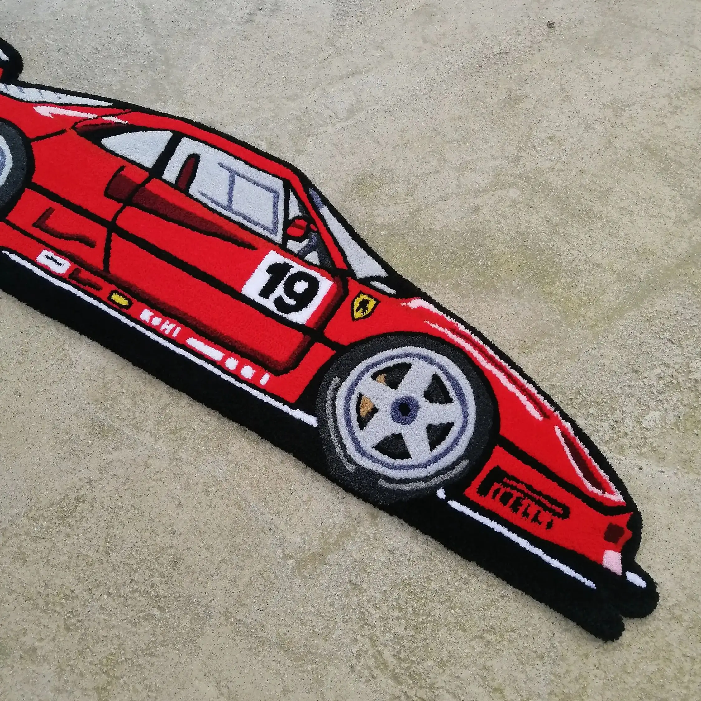 Red Smooth Linear Racing Car Home Decor Handmade Soft Flannel Bath Rugs Bathroom Rug Cute Door Mat Gift