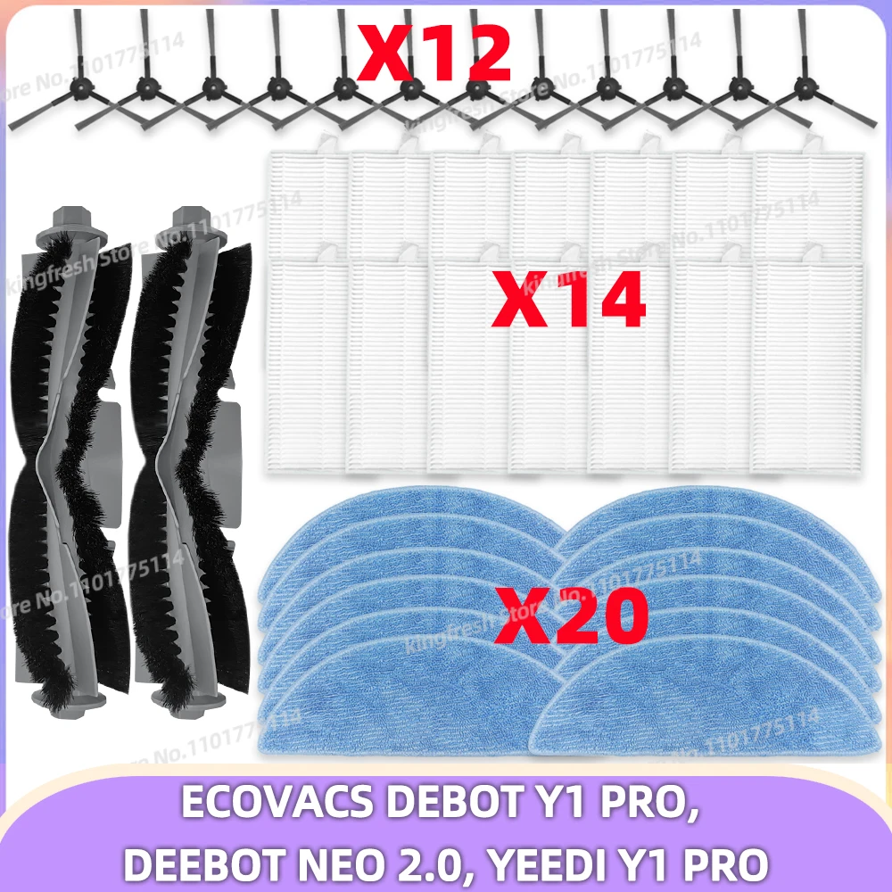 Fit For ( ECOVACS DEBOT Y1 PRO, YEEDI Y1 PRO ) Vacuum Parts Main Roller Side Brush HEPA Filter Mop Cloth Accessories