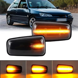 2Pcs Dynamic Side Marker Light Turn Signal Lamp LED Flashing For Peugeot 306 106 406 806 For Citroen XM ZX Break Xsara Xantia