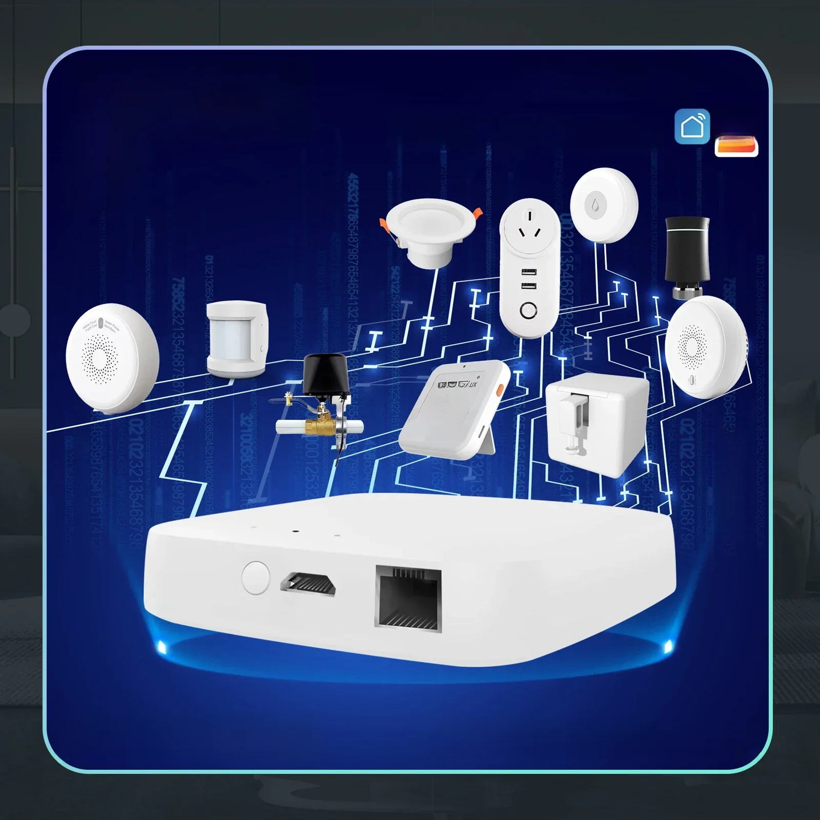 MOES Tuya Inteligentna przewodowa bramka wielomodowa ZigBee Bluetooth Mesh Hub Smart Life APP Zdalne sterowanie głosowe za pośrednictwem Alexa Google Home — zdjęcie produktu 7
