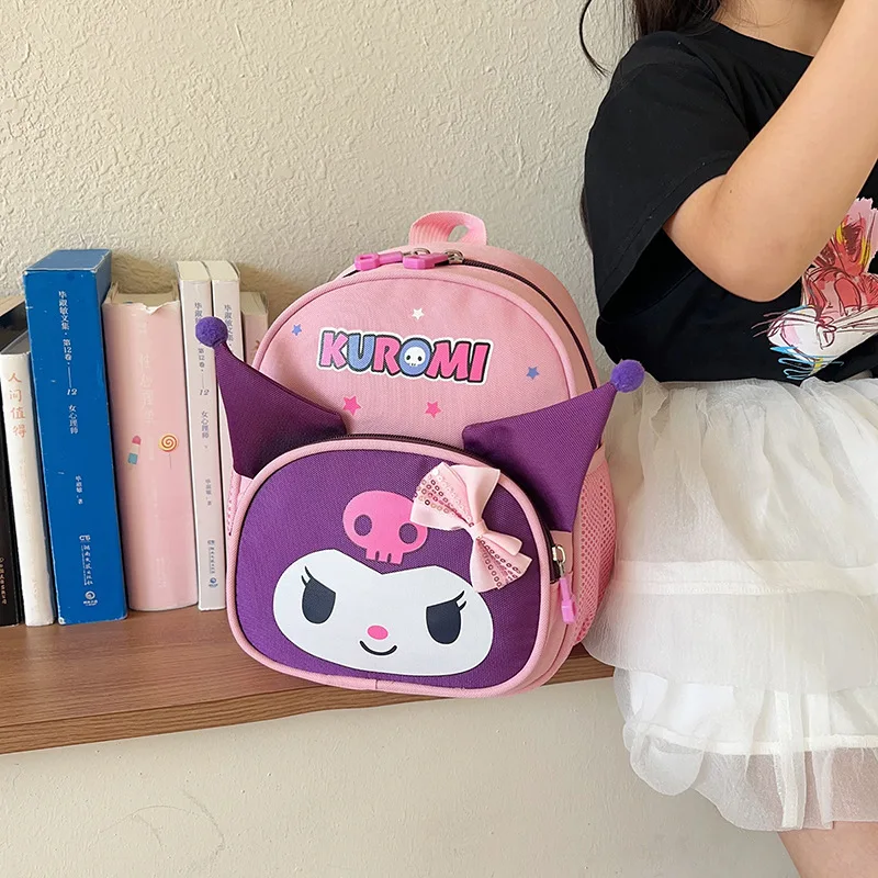 Sanrio Niedlicher Kuromi-Cartoon-Rucksack, hochwertiger Kinderrucksack für die Schule, Saison, Geschenk, Kinder-Reiserucksack