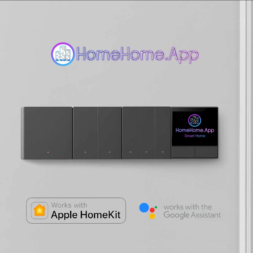 Touch Screen For Apple HomeKit NS Panel Roller Shutter Scenes Thermostat Smart Home WiFi Switch 2 Relay Siri Google Assistant