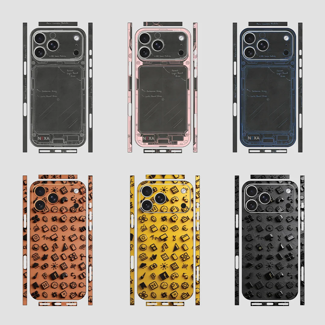 

3D Vinyl Phone Decals Full Wrap for iPhone 17 Pro Max Precision Fit - Vinyl Stickers - IPM094 Series By Nexa Skins