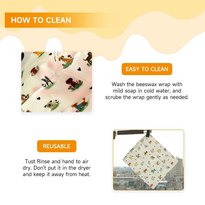 Weedi 6 Packs(2S, 2M, 2L) Reusable Beeswax Wraps For Homemade Sourdough Bread, Fresh Keeping Sustainable Beeswax Food Wrap