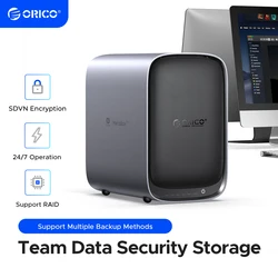 ORICO-equipo de almacenamiento de 3,5 pulgadas, dispositivo de red adjunto tipo C, compatible con Docker, acceso Multicuenta, cifrado de Seguridad NAS