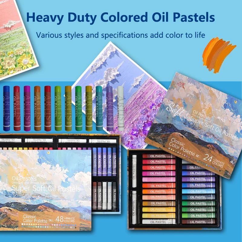 Juego de pasteles al óleo clásicos de 24 u 48 colores Galería de pasteles al óleo suaves del artista pintura regalo de navidad