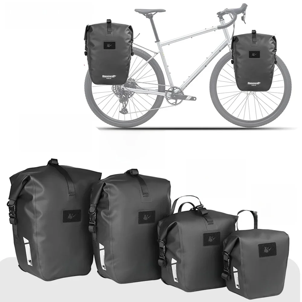 AliExpress Rhinowalk Bike Quick Release Pannier Bag 6/12/20/25L Waterproof Dry Cycling Back Rack Side Bag Long Distance Tour Luggage Bag