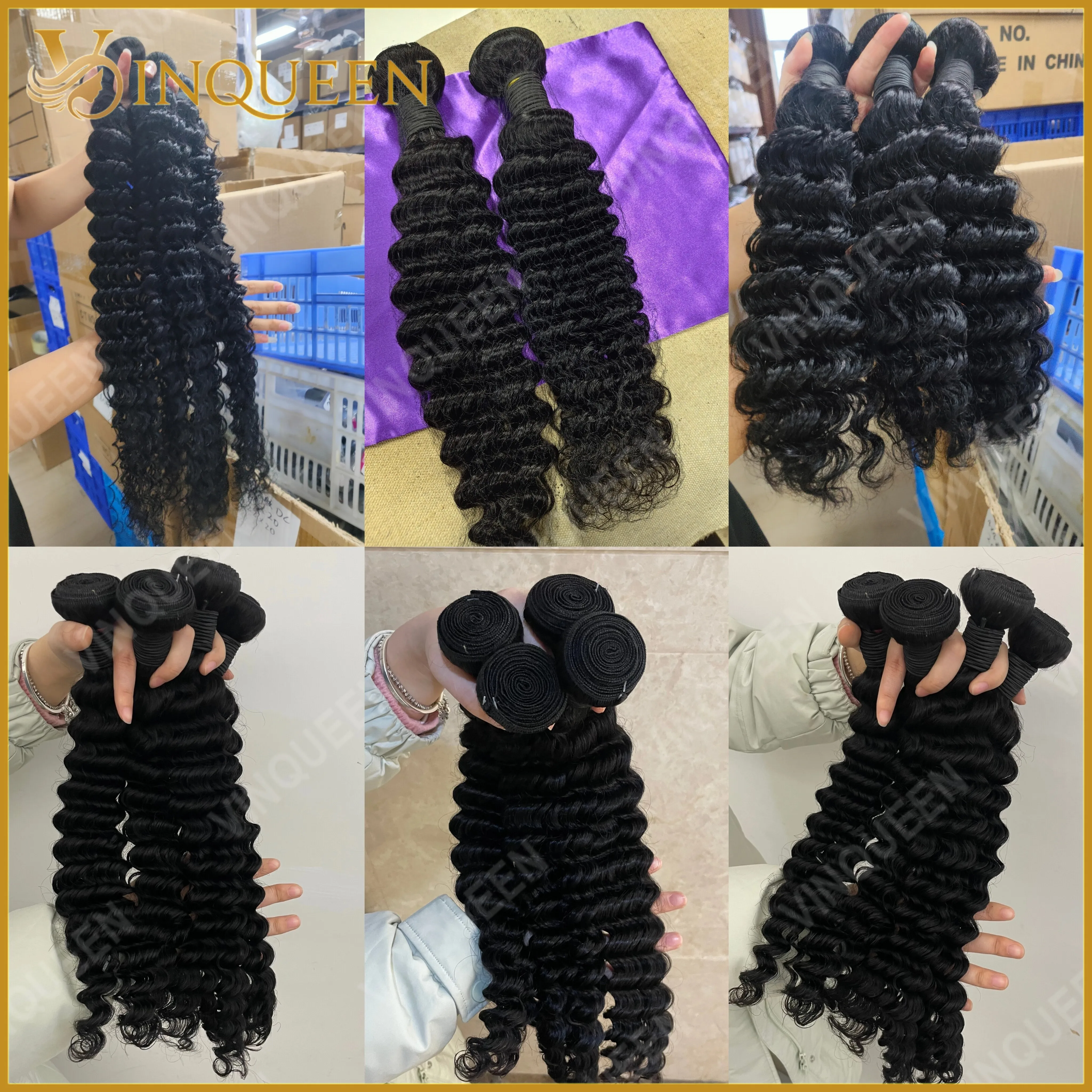 12A Deep Wave Bundles Tissage Deep Wave Human Hair Bundles 