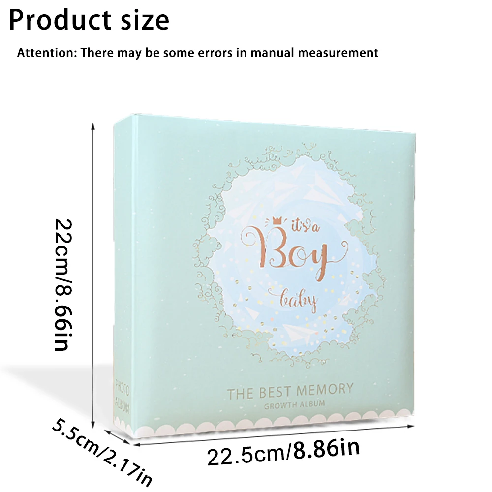 1pc Baby Growth Photos Storage Booklet,6-inch, 00-pocket Photo Albums,Handwritten Photo Album,Flat Back Paper Core Pocket,Gift