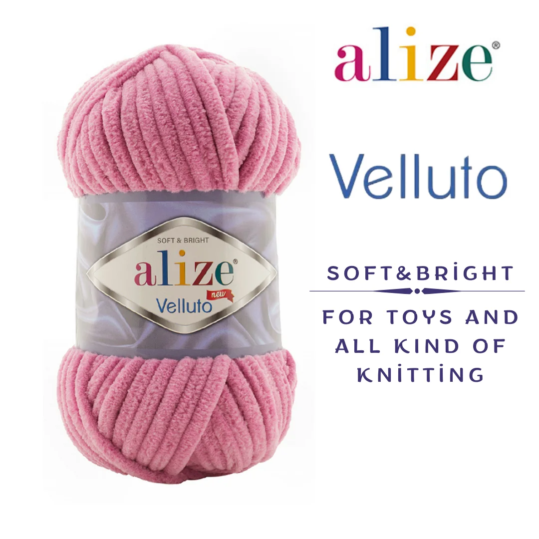 Alize Velluto 100 Gr Soft Warm Velvet Yarn Hand Knitting Crochet DIY Amigurumi Baby Knitwear Scarf Blanket Shawl Sweater Beanies