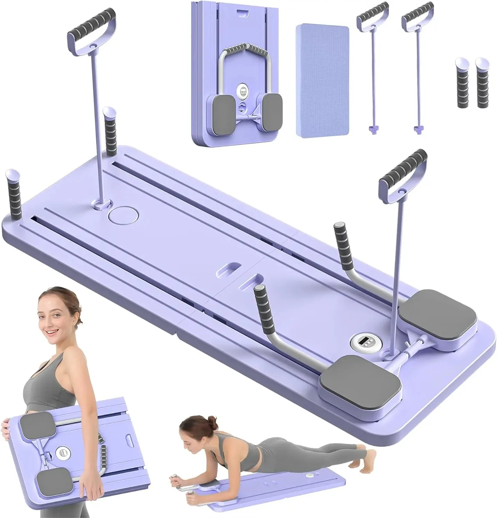 Planche de fitness multifonctionnelle, planche d'exercice Pilates, ensemble de supports pour pompes, appareil de fitness et d'entraînement musculaire, équipement d'entraînement Yoga Pilates pour la maison