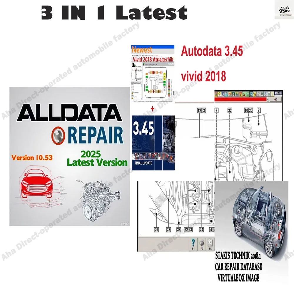 

AutoData 3.45 obd2 scanner Software + Alldata 10.53 Car Software + Vivid 2018 Workshop Data Car accessories Atris-Stakis Technik