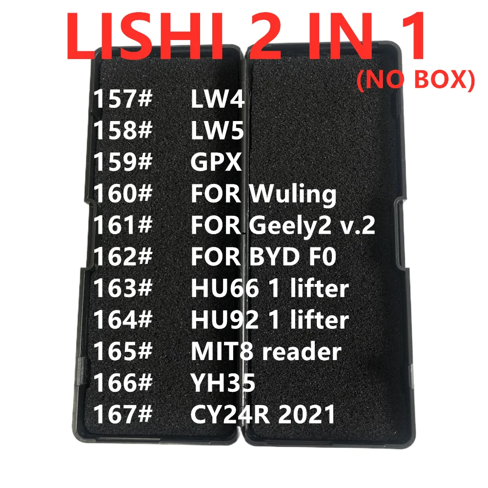 

No box LiShi 2 in 1 2in1 LW4 LW5 GPX for Wuling Geely2 BYD F0 HU66 HU92 1 lifter MIT8 reader YH35 CY24R-2021 Locksmith Tools
