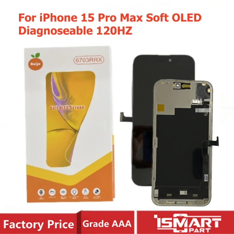 Diagnosable Soft OLED For iPhone 15 Pro Max Screen RJ 17 15Pro