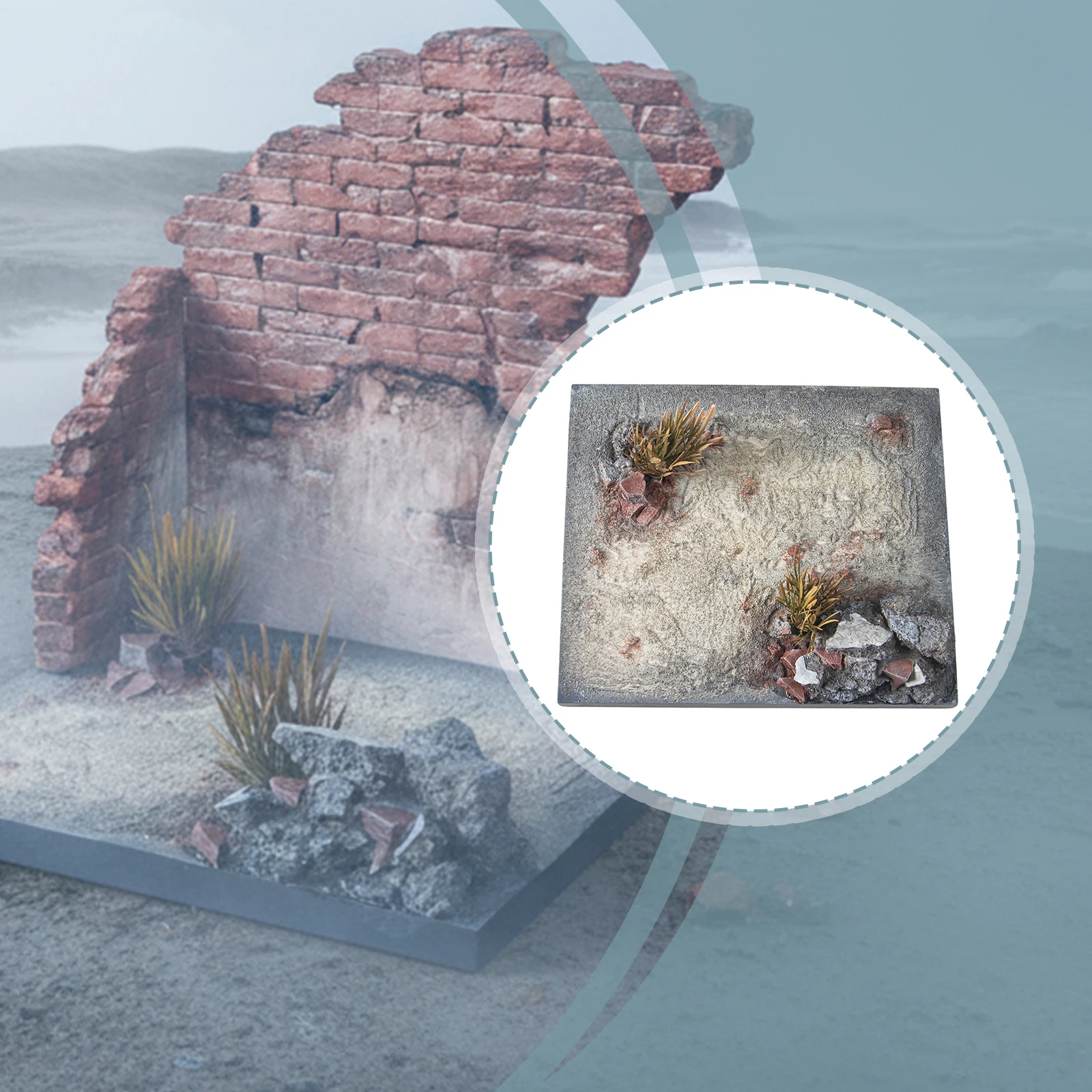 

1:12 1:6 Wrecked Ruins Ground Scene Props Resin Diorama Scene Model Supplies Miniature Ruins Ground Street Trains Props Decor