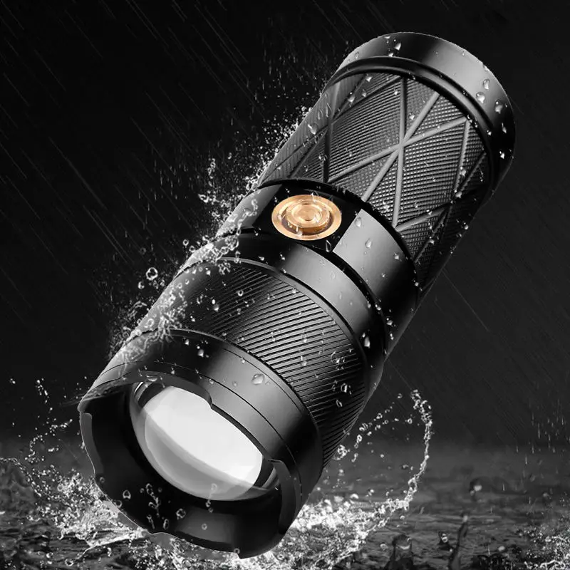 Super Long Distance Shot LED Spotlight Flashlight 9000mAh Type-C USB Rechargeable Powerful 1000000LM LED Flashlight for  Camping