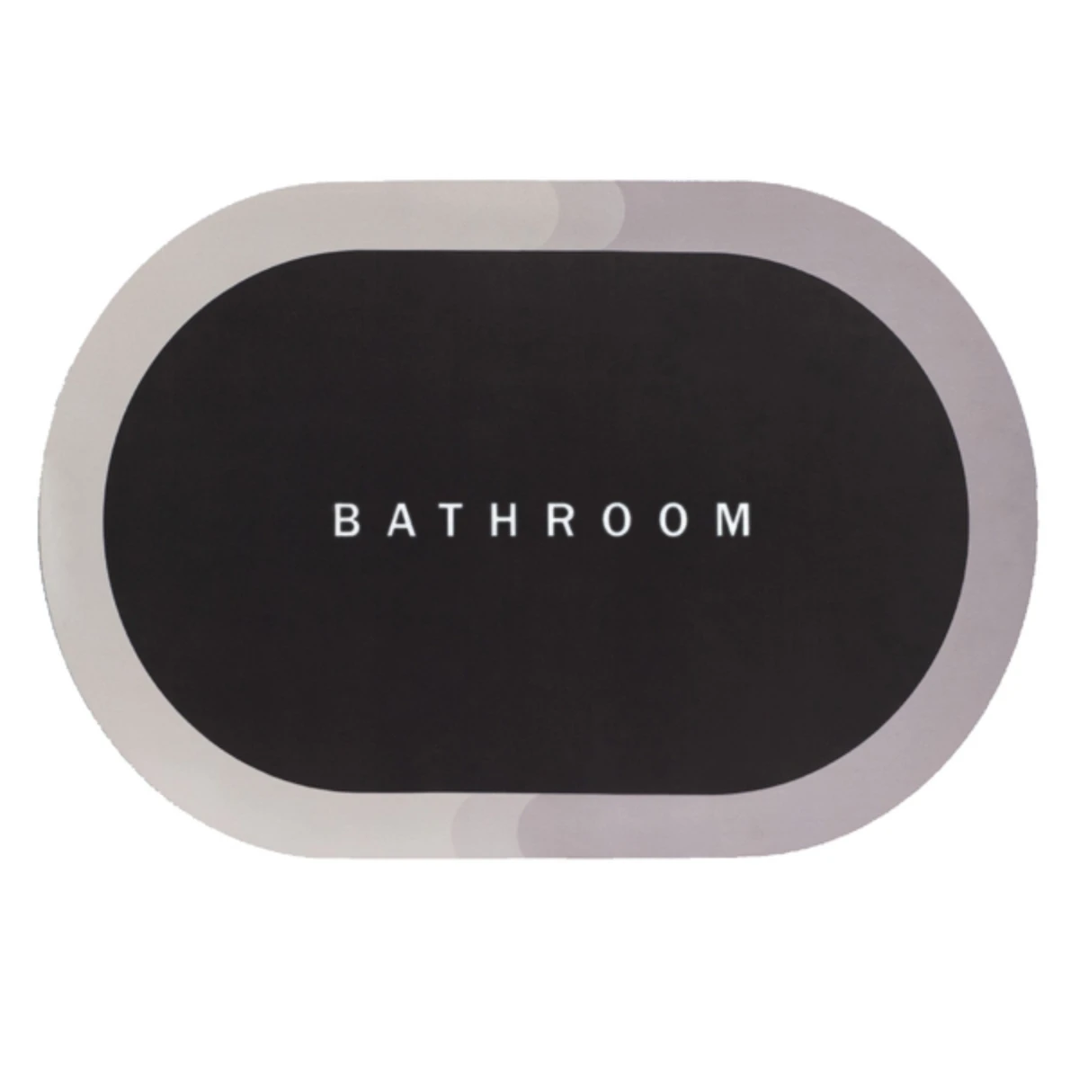 Tapete Oval Absorvente de Banheiro Secagem Rápida Antiderrapante