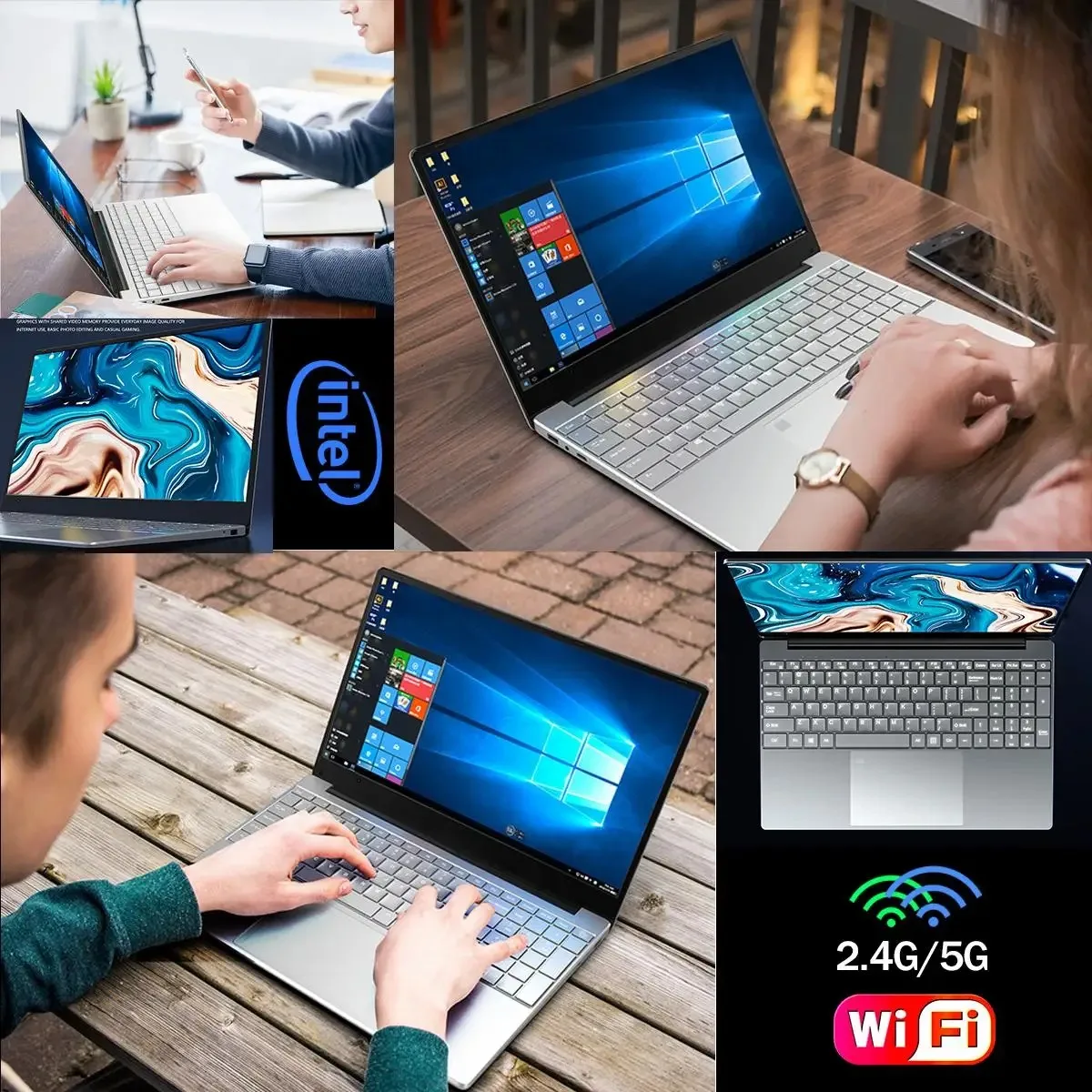 2025 NEW Laptop Windows 11 Intel  J4025 180° Folding Slim Laptop Gamer 12GB RAM 512GB 1TB SSD 1920*1080 Office Study Computer PC