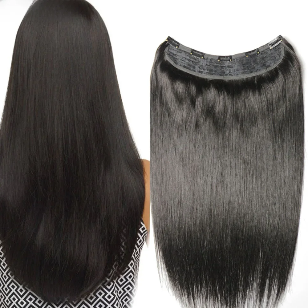ZZHAIR 100% Braziliaanse Human Remy Hair Extensions 16 "-24" U-pcs Set 100g-200g Clips in Een Stuk Natuurlijk Recht - afbeelding 2