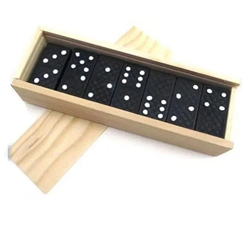 28 pièces/ensemble jeux de société dominos en bois voyage jeu de Table drôle jouets dominos enfant jouets éducatifs pour enfants cadeaux