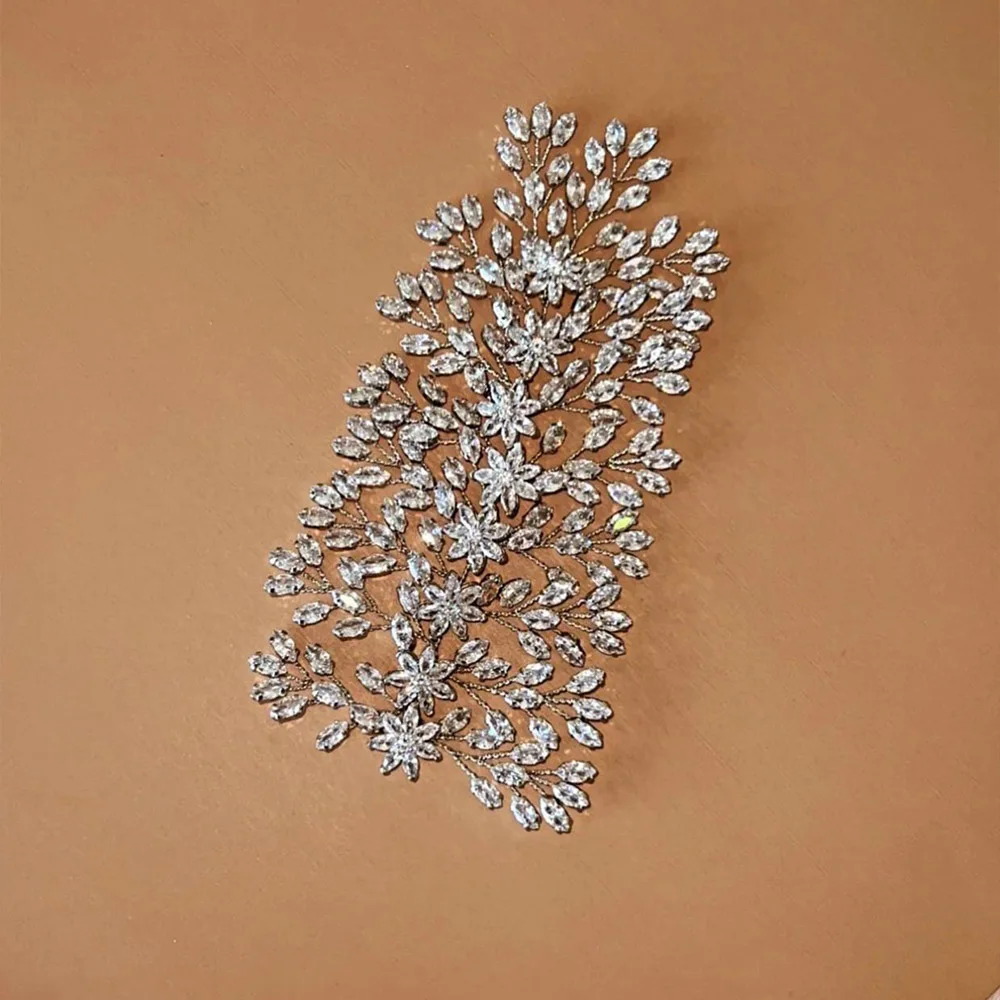 Vintage Bridal Flower Hair Comb Hairpin Bohemia Zirconia Head Accessories Charm Design Dubai Wedding Headdress Jewelry Handmade